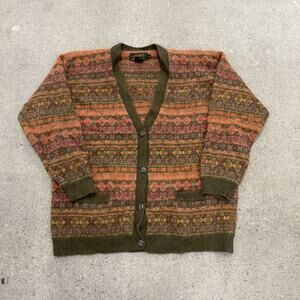 VINTAGE Eddie Bauer Wool Knit Cardigan Sweater Size Large